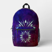 Purple Tie Dye Bedruckter Rucksack (Vorderseite)