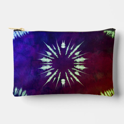 Purple Tie Dye Small Zubehörtasche (Vorderseite)