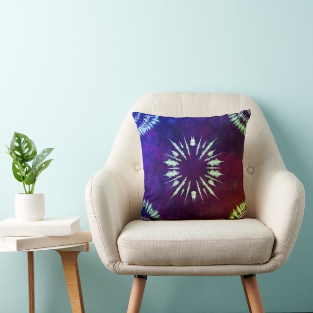 Purple Tie Dye Throw Pillow Kissen (Stuhl )