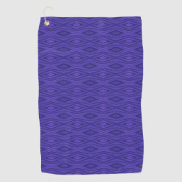 Purple towel with a geometric diamond pattern golfhandtuch