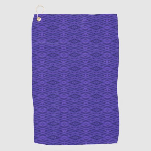 Purple towel with a geometric diamond pattern golfhandtuch (Vorderseite)