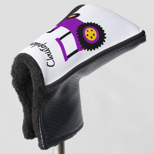 Purple Tractor Design Golf Headcover (3/4 Vorderseite)