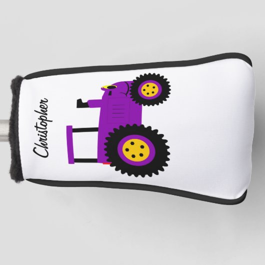 Purple Tractor Design Golf Headcover (Vorderseite)