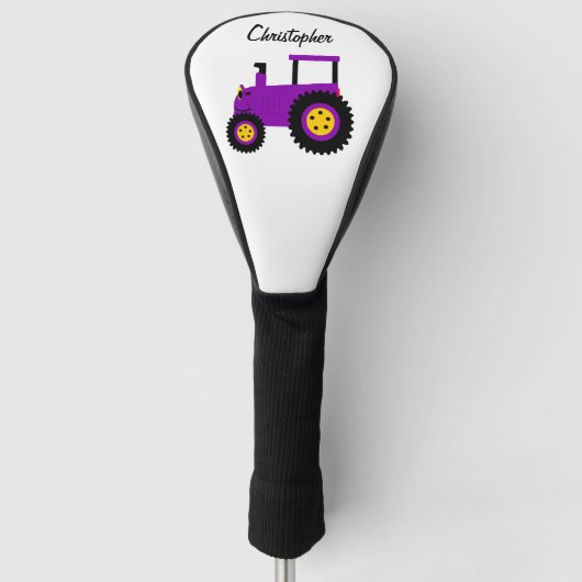 Purple Tractor Design Golf Headcover (Vorderseite)