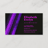 Purple Tread Paths on Black Backdrop Visitenkarte (Rückseite)