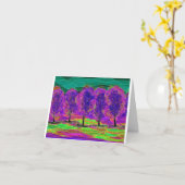 Purple Trees computer drawing card    Karte (Gelbe Blume)