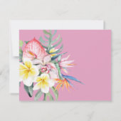 Purple Tropical Floral Hawaii QR Code Wedding RSVP Karte (Rückseite)