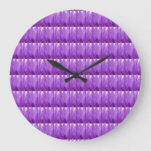 Purple Tulip Große Wanduhr (Vorderseite)
