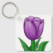 Purple Tulip Monogram Backside Schlüsselanhänger (Vorderseite)