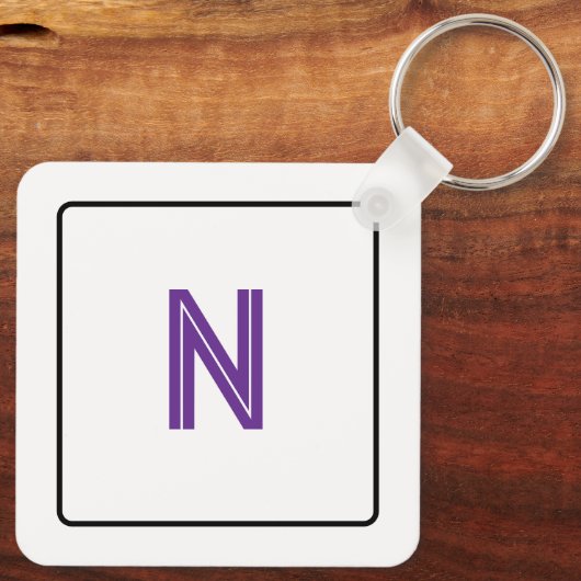 Purple Tulip Monogram Backside Schlüsselanhänger (Rückseite)