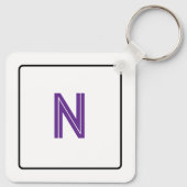 Purple Tulip Monogram Backside Schlüsselanhänger (Rückseite)