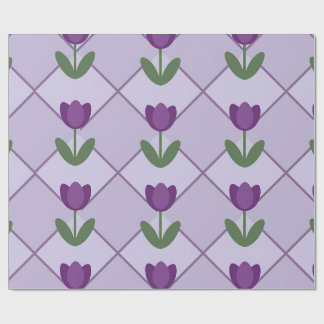 Purple Tulip Pattern – Geometric Floral Seamless Geschenkpapier