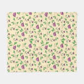 Purple tulips floral pattern fleecedecke (Vorderseite (Horizontal))