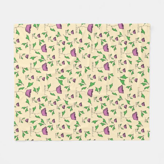 Purple tulips floral pattern fleecedecke (Vorderseite (Horizontal))