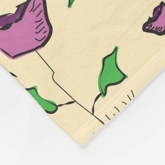 Purple tulips floral pattern fleecedecke (Ecke)