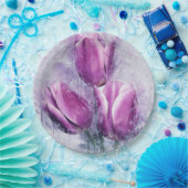 Purple Tulips Paper Plates Pappteller (Party)