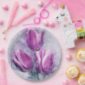 Purple Tulips Paper Plates Pappteller (Party)