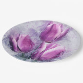 Purple Tulips Paper Plates Pappteller (Schrägansicht)