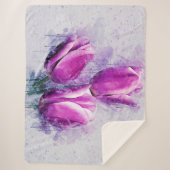 Purple Tulips Sherpadecke (Vorderseite)