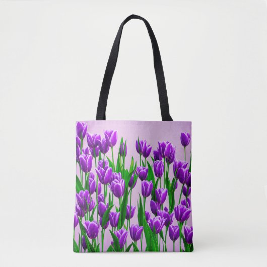 Purple Tulips Tote Bag Tasche (Vorderseite)