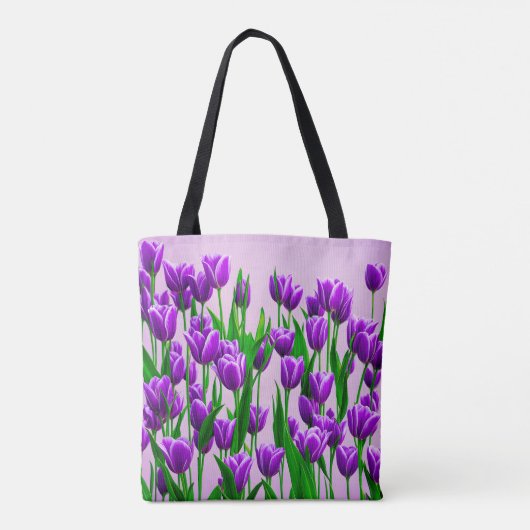 Purple Tulips Tote Bag Tasche (Rückseite)