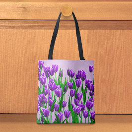 Purple Tulips Tote Bag Tasche