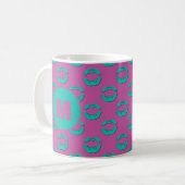 Purple & Turquoise XOXO Kissing Lips Personalized Kaffeetasse (Vorderseite Links)
