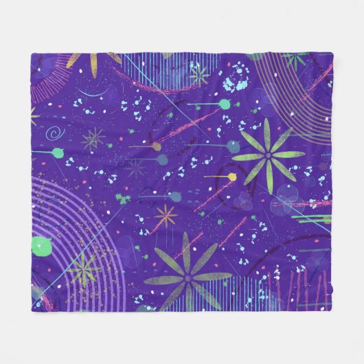 Purple Twilight Party Fleecedecke (Vorderseite (Horizontal))