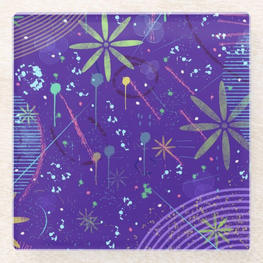 Purple Twilight Party Glasuntersetzer (Vorderseite)