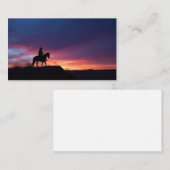 Purple Twilight Western Cowboy Silhouette Art Visitenkarte (Vorne/Hinten)