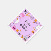 Purple Two Spooky Cute Halloween 2nd Birthday Serviette (Ecke)
