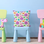 Purple Umbrellas with Clouds and Raindrops Kissen