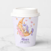 Purple Unicorn Baby Shower Girl Pappbecher (Vorderseite)
