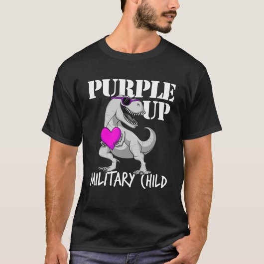 Purple Up Military Child Rex Dinosaur Boys Purple  T-Shirt (Vorderseite)
