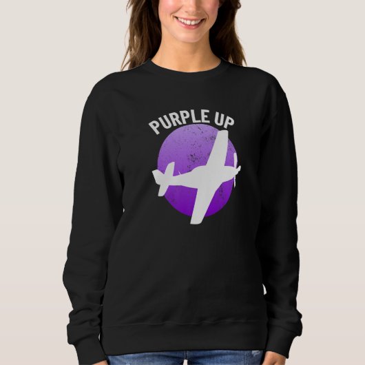 Purple Up P51 Mustang Military Kids boys P 51 Purp Sweatshirt (Vorderseite)