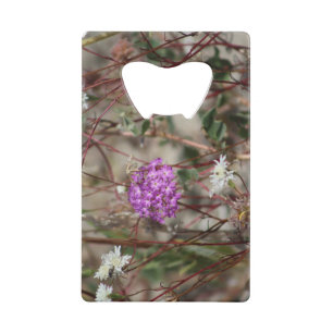 Purple Verbena And White Pincushion Wildflowers Cr Geldbeutel Flaschenöffner