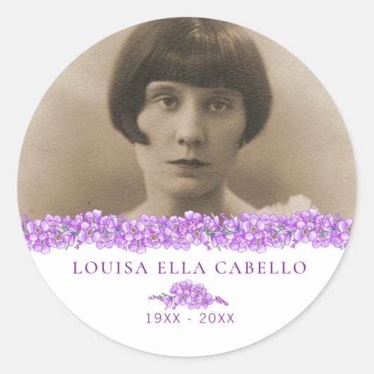 Purple vergiss-me-not-heart Brauch Runder Aufkleber (Vorderseite)