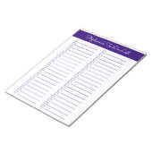Purple Vertical 8.5x11 Two Column Checklist Notizblock (angewinkelt)