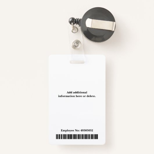 Purple Vertical Custom Employee ID Photo Name Ausweis (Rückseite mit Rechteck)