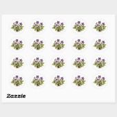 Purple Violet Vintage Style Botanical  Runder Aufkleber (Blatt)