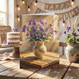 Purple Violets Alles Gute zum Geburtstag meinem Karte