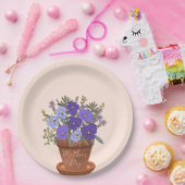 Purple Violets in a Pot – Mother’s Day Floral Pappteller (Party)