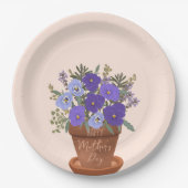 Purple Violets in a Pot – Mother’s Day Floral Pappteller (Vorderseite)