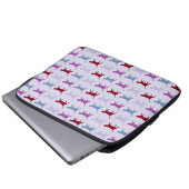 Purple Walking Cat Pattern Laptopschutzhülle (Vorne Knopf)