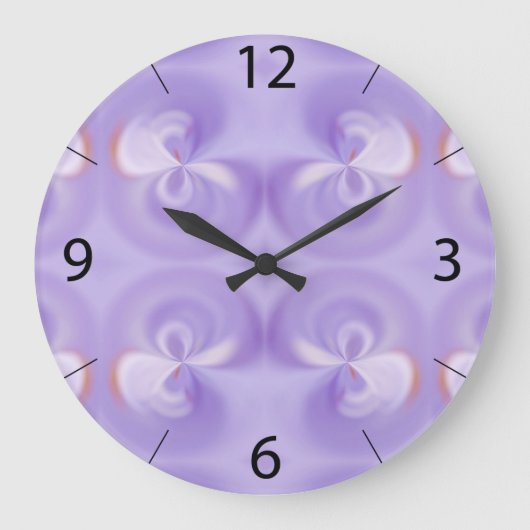 Purple Wall Clock Große Wanduhr (Vorderseite)