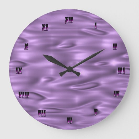 Purple Wall Clock Große Wanduhr (Vorderseite)
