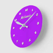 Purple Wall Clock Personalized Custom Name Runde Wanduhr (Winkel)