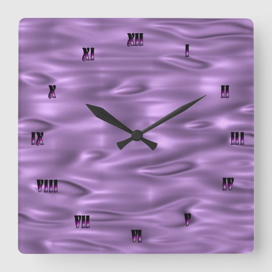 Purple Wall Clock Quadratische Wanduhr (Vorderseite)