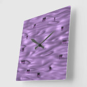 Purple Wall Clock Quadratische Wanduhr (Winkel)