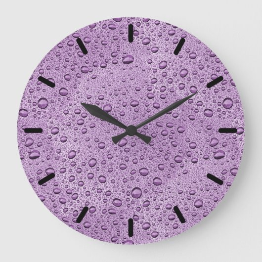 Purple water droplets große wanduhr (Vorderseite)